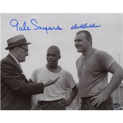 Gale Sayers  Dick Butkus Signed Chicago Bears 8x10 Photo (Schwartz COA)
