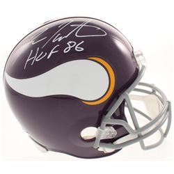 Fran Tarkenton Signed Minnesota Vikings Full-Size Throwback Helmet Inscribed "HOF 86" (JSA COA)