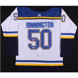 Jordan Binnington Signed 2019 Stanley Cup Finals St. Louis Blues Jersey (JSA COA)
