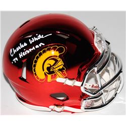 Charles White Signed USC Trojans Chrome Speed Mini Helmet Inscribed "'79 Heisman" (Schwartz COA)