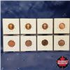 Image 2 : Canada One Cent - Strip of 8: 1981; 1983 (Near Beads); 1987; 1988; 1997; 2000W; 2001; 2003