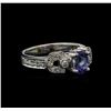 Image 1 : 0.82 ctw Tanzanite and Diamond Ring - 14KT White Gold