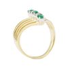 Image 4 : 0.30 ctw Emerald and Diamond Ring - 14KT Yellow Gold