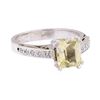 Image 1 : 2.38 ctw Yellow Sapphire and Diamond Ring - 18KT Yellow Gold and Platinum