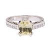 Image 2 : 2.38 ctw Yellow Sapphire and Diamond Ring - 18KT Yellow Gold and Platinum