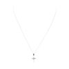 Image 1 : 0.01 ctw Diamond Cross Pendant with Chain - 14KT White Gold