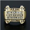 Image 2 : Men's 14K Yellow Gold 1.50 ctw Round & Baguette Diamond  Statement Band Ring