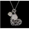 Image 1 : 1.29 ctw Diamond Pendant With Chain - 14KT White Gold