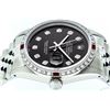 Image 4 : Rolex Mens Stainless Steel Black Diamond & Ruby 36MM Datejust Wristwatch