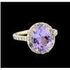 Image 1 : 3.07 ctw Tanzanite and Diamond Ring - 14KT Yellow Gold