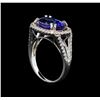 Image 4 : 14KT White Gold 4.14 ctw Tanzanite and Diamond Ring
