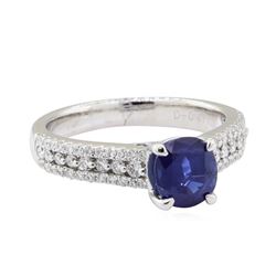 1.84 ctw Sapphire and Diamond Ring - 18KT White Gold