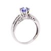 Image 4 : 1.05 ctw Blue Sapphire and Diamond Ring - 18KT White Gold