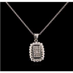 0.34 ctw Diamond Pendant With Chain - 18KT White Gold