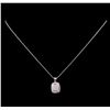 Image 2 : 0.34 ctw Diamond Pendant With Chain - 18KT White Gold