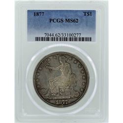 1877 $1 Seated Liberty Silver Trade Dollar Coin PCGS MS62