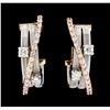 Image 1 : 0.58 ctw Diamond Earrings - 14KT Two-Tone Gold