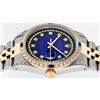 Image 8 : Rolex Mens 2 Tone 14K Lugs Blue Vignette Diamond String & Sapphire Datejust Wris