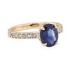 Image 1 : 1.86 ctw Sapphire and Diamond Ring - 18KT Rose Gold