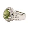 Image 2 : 6.82 ctw Tourmaline and Diamond Ring - 14KT White Gold