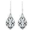18k White Gold 3.58CTW Diamond and Black Diamonds Earrings, (VS2 /G)