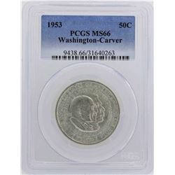 1953 Washington-Carver Centennial Commemorative Half Dollar Coin PCGS MS66