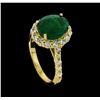 Image 4 : 3.37 ctw Emerald and Diamond Ring - 14KT Yellow Gold