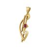 Image 2 : 0.20 ctw Ruby and Diamond Fashion Pendant - 18KT Yellow Gold