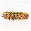 Image 3 : TIFFANY & CO. 18k Gold Wire 3.60 ctw Fine Round Ruby Statement Bracelet