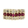 Image 2 : 0.90 ctw Diamond and Ruby Ring - 14KT Yellow Gold