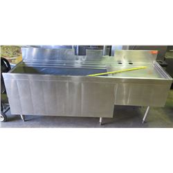 Large Stainless Ice Bin w/Drain Board