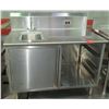 Image 1 : Stainless Prep Table w/ Sink, Tray Holders, Storage Compartment 48"W x 28"D x 34"H