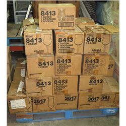 Pallet Multiple Cases of 12ea Grande Wine Parfait Glasses