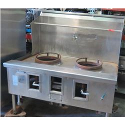 2-Hole Natural Gas Wok Burners, Model 4RE2, Allstrong Restaurant Equipment