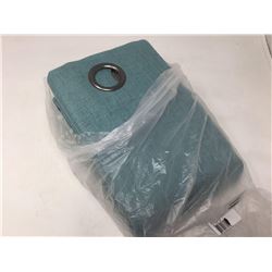 Teal Grommet Linen Curtain 78 inch