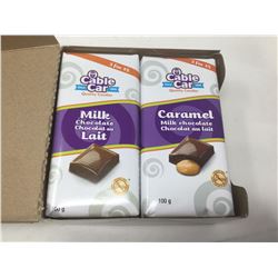 Lot of Cable Car Assorted Chocolate Bars (6 Carmel, 6 Milk) 12 x 100g