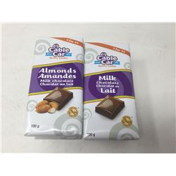 Lot of Cable Car Assorted Chocolate Bars (6 Almond, 6 Milk) 12 x 100g