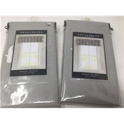 Haus & Haven WIndow Valance- Grey with Whales (set of 2)70 inch x 14 inch