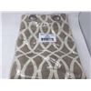 Image 1 : Taupe Patterned Curtain Panel 78 inch