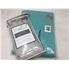 Image 1 : Aqua Curtain Panel and Two King Size Pillow Cases