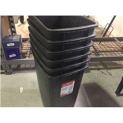 Lot of Rubbermaid Black Waste Bins (6 ct)