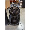 Image 2 : 2 BLACK FLOOR FANS - 1 IS DUAL FAN