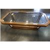 Image 1 : OAK GLASS TOP COFFEE TABLE