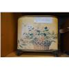 Image 2 : SMALL VINTAGE SEWING BOX W/ BUTTONS AND VINTAGE BUCKET W/ FLOWER