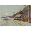 Image 1 : Illegibly Signed Canadian Oil on Canvas Landscape