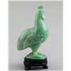 Image 1 : Burma Green Jadeite Carved Rooster Statue w/ Stand
