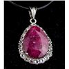 Image 2 : Sterling Silver Ruby White Topaz Pendant