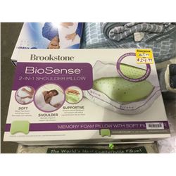 Brookstone 2-in-1 Queen Size Memory Foam Shoulder Pillow