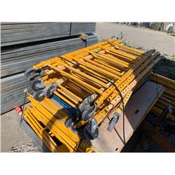 LOT of ONE Yellow Bakers Scaffold Set - includes 2 uprights with wheels, 2 cross beams, one deck, on