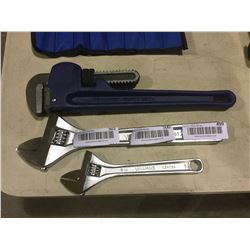 NEW lot of 3 Williams wrenches 14" pipe, 14" & 8" crescent